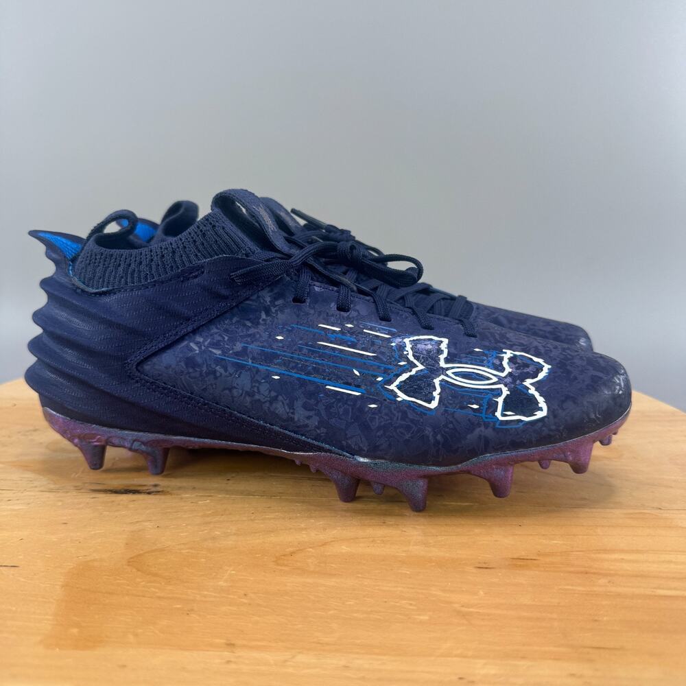 Under Armour Blur Smoke 2.0 MC Suede Mens Size 8 Football‎ Cleats Midnight Navy